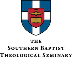 A blue and white shield, with a bird and bible icon, and under it the text "The Southern Baptist Theological Seminary"